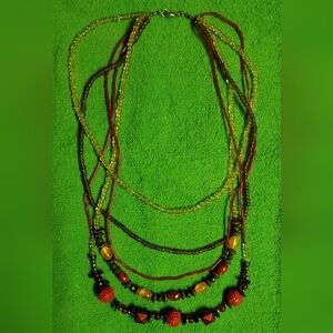 💎Handmade beaded five layer necklace with clasp